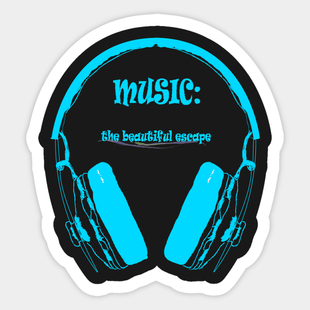 Music - The beautiful escape Sticker by SwissDevil